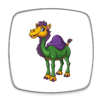 Camel Funny Kawaii Cartoon Character Clipart - Square fridge magnet - white - Front