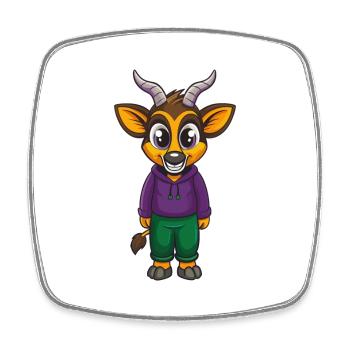 Bongo Lustige Kawaii Cartoon Figur Clipart - Viereckiger Kühlschrankmagnet - Weiß - Vorne