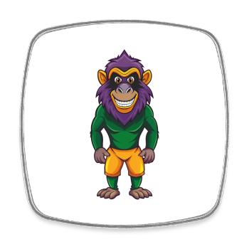 Baboon Funny Kawaii Cartoon Character Clipart - Square fridge magnet - white - Front