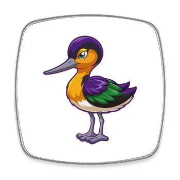 Avocet Lustige Kawaii Cartoon Figur Clipart - Viereckiger Kühlschrankmagnet - Weiß - Vorne