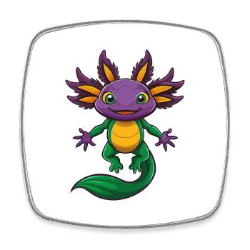 axolotl drôle kawaii dessin animé personnage clipart - Magnet carré - blanc - Devant