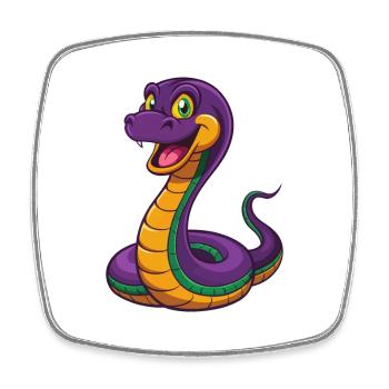 Anaconda Funny Kawaii Cartoon Character Clipart - Square fridge magnet - white - Front