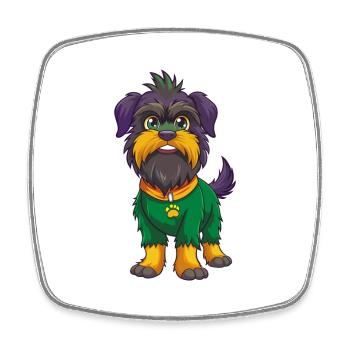 Affenpinscher Dog Funny Kawaii Cartoon Clipart - Square fridge magnet - white - Front
