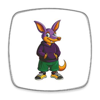 Aardvark Funny Kawaii Cartoon Character Clipart - Square fridge magnet - white - Front