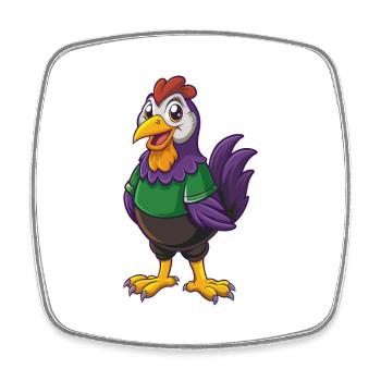Henne Lustige Kawaii Cartoon Figur Clipart - Viereckiger Kühlschrankmagnet - Weiß - Vorne