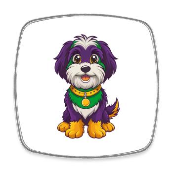 Havanese Dog Funny Kawaii Cartoon Character - Square fridge magnet - white - Front