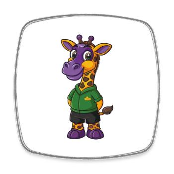 Giraffe Lustige Kawaii Cartoon Figur Clipart - Viereckiger Kühlschrankmagnet - Weiß - Vorne