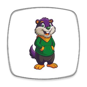 Gopher Funny Kawaii Cartoon Character Clipart - Square fridge magnet - white - Front