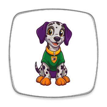 Chien Dalmatien Drôle Personnage De Dessin Animé Kawaii - Magnet carré - blanc - Devant