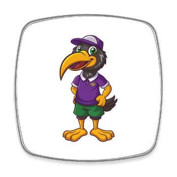 Ibis Funny Kawaii Cartoon Character Clipart - Square fridge magnet - white - Front