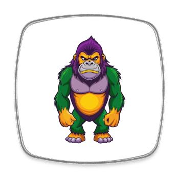Gorilla Funny Kawaii Cartoon Character Clipart - Square fridge magnet - white - Front