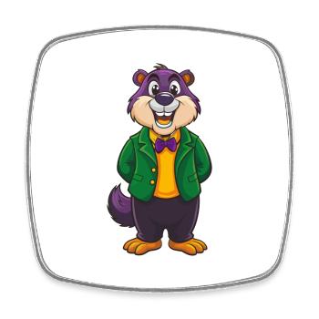 marmotte drôle Kawaii dessin animé Clipart - Magnet carré - blanc - Devant