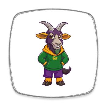 Ziege Lustig Kawaii Cartoon Charakter Clipart - Viereckiger Kühlschrankmagnet - Weiß - Vorne