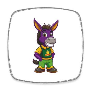 Esel Lustige Kawaii Cartoon Figur Clipart - Viereckiger Kühlschrankmagnet - Weiß - Vorne