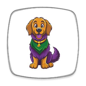 Golden Retriever Chien Kawaii Personnage De Dessin Animé - Magnet carré - blanc - Devant