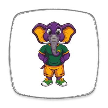 éléphant drôle kawaii dessin animé personnage clipart - Magnet carré - blanc - Devant