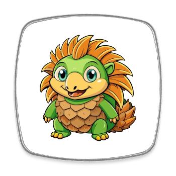 Echidna Cute Cartoon Character Kawaii Clipart - Square fridge magnet - white - Front
