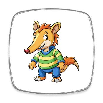fourmilier mignon personnage de dessin animé Kawaii Clipart - Magnet carré - blanc - Devant