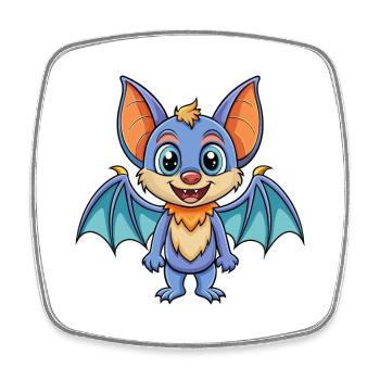 Chauve-souris mignon personnage de dessin animé Kawaii Clipart - Magnet carré - blanc - Devant