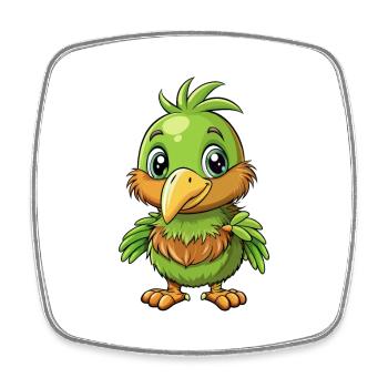 Kiwi bird Cute Cartoon Character Kawaii Clipart - Square fridge magnet - white - Front