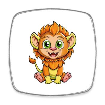 Manticore Mignon Dessin Animé Personnage Kawaii Clipart - Magnet carré - blanc - Devant