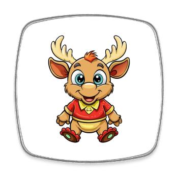 orignal mignon personnage de dessin animé Kawaii Clipart - Magnet carré - blanc - Devant