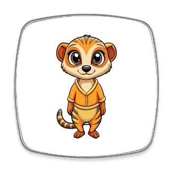 Meerkat Cute Cartoon Character Kawaii Clipart - Square fridge magnet - white - Front