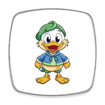 Stockente Niedliche Zeichentrickfigur Kawaii Clipart - Viereckiger Kühlschrankmagnet - Weiß - Vorne