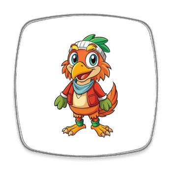 Nussknacker Niedliche Zeichentrickfigur Kawaii Clipart - Viereckiger Kühlschrankmagnet - Weiß - Vorne