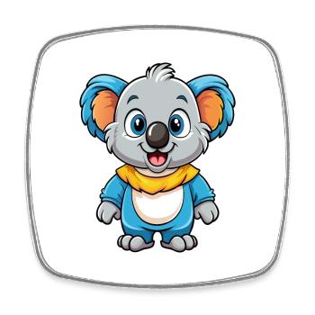 Koala Bear Cute Cartoon Character Kawaii Clipart - Square fridge magnet - white - Front