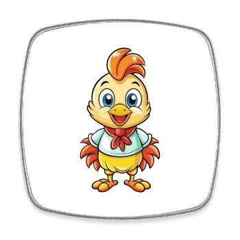 Chicken Cute Cartoon Character Kawaii Clipart - Square fridge magnet - white - Front