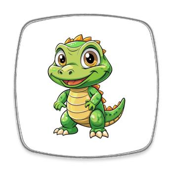 Komodo Dragon Cartoon Character Kawaii Clipart - Square fridge magnet - white - Front