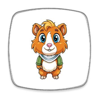 Cochon d’Inde Mignon Personnage De Dessin Animé Kawaii Clipart - Magnet carré - blanc - Devant