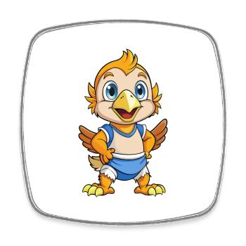 Harrier Cute Cartoon Character Kawaii Clipart - Square fridge magnet - white - Front