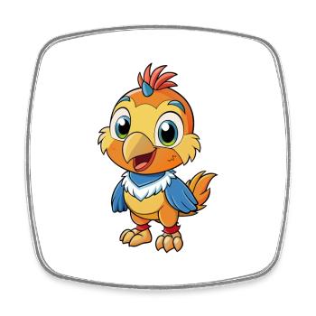 Dusky Lory Cute Cartoon Character Kawaii Clipart - Square fridge magnet - white - Front