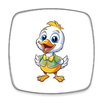 Goose Cute Cartoon Character Kawaii Clipart - Square fridge magnet - white - Front