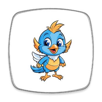 Fairywren Mignon Personnage De Dessin Animé Kawaii Clipart - Magnet carré - blanc - Devant