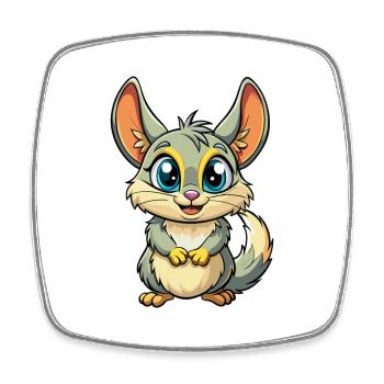Chinchillas Mignon Personnage De Dessin Animé Kawaii Clipart - Magnet carré - blanc - Devant