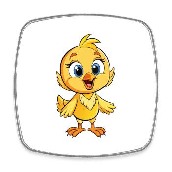 Chardonneret mignon personnage de dessin animé Kawaii Clipart - Magnet carré - blanc - Devant