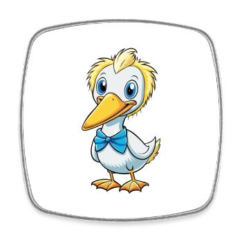 fou de Bassan mignon personnage de dessin animé Kawaii Clipart - Magnet carré - blanc - Devant