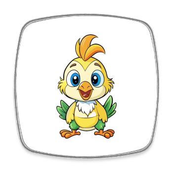 calopsitte mignon personnage de dessin animé Kawaii Clipart - Magnet carré - blanc - Devant