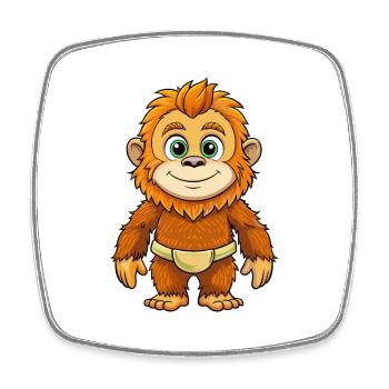 BigFoot Mignon Personnage De Dessin Animé Kawaii Clipart - Magnet carré - blanc - Devant