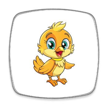 mésange mignon personnage de dessin animé Kawaii Clipart - Magnet carré - blanc - Devant