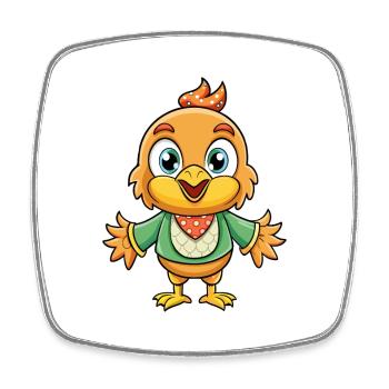 Bunting Bird Cartoon Character Kawaii Clipart - Square fridge magnet - white - Front