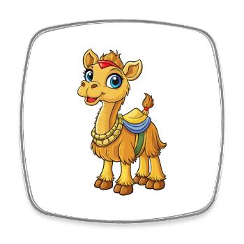 Camel Cute Cartoon Character Kawaii Clipart - Square fridge magnet - white - Front