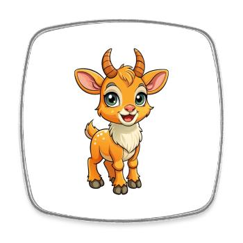 Antilope Niedliche Zeichentrickfigur Kawaii Clipart - Viereckiger Kühlschrankmagnet - Weiß - Vorne