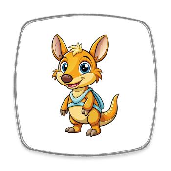 Aardvark Cute Cartoon Character Kawaii Clipart - Square fridge magnet - white - Front