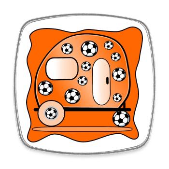 Holiday Camping - Football Football Player - Square fridge magnet - white - Front