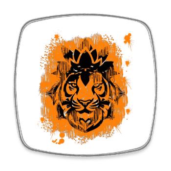 Lotus Tiger India Color - Square fridge magnet - white - Front