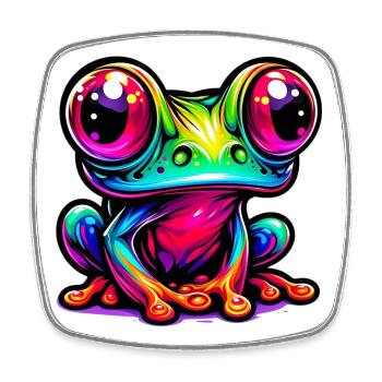 Grenouille - Magnet carré - blanc - Devant